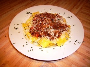 Slow-cooked meat pappardelle