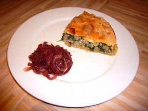 Sausage and spinach pie
