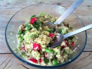 broad beans radish quinoa
