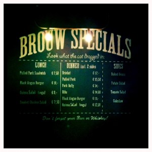 Brouw menu
