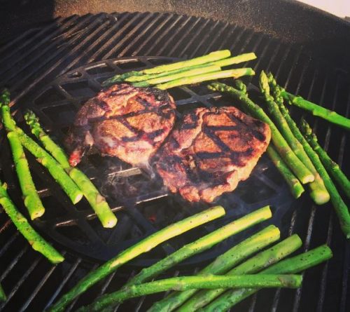 Grilled steak and asparagus make great spring BBQ fare