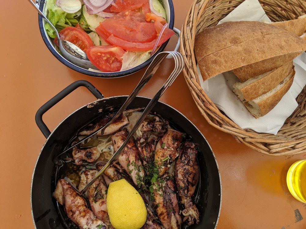 Grilled squid at Lokanda Peskarija